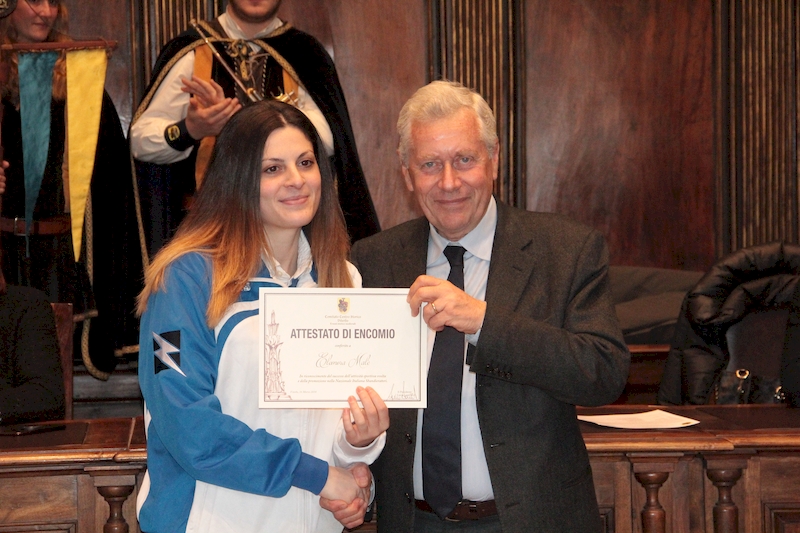 La festa per gli otto atleti a Palazzo dei Priori