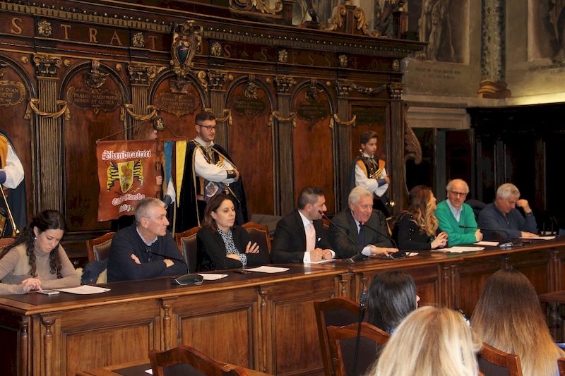 La festa per gli otto atleti a Palazzo dei Priori