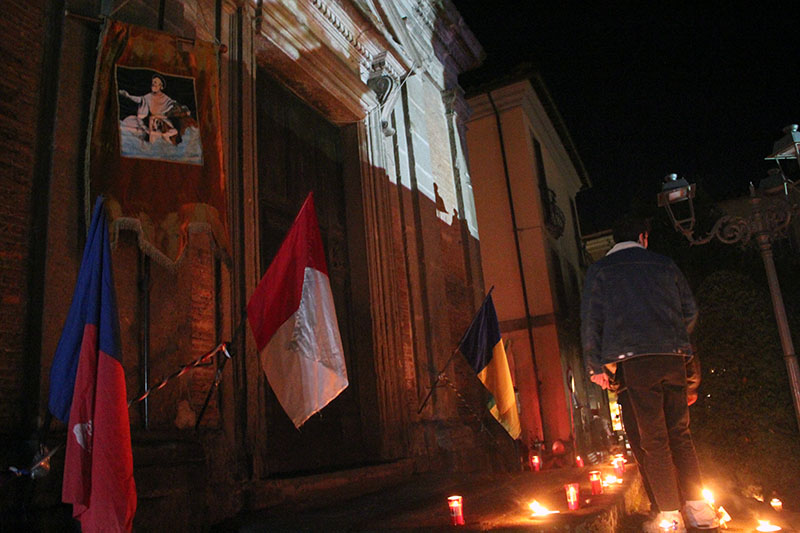 Video mapping del sacro fuoco sulla chiesa di Sant'Antonio