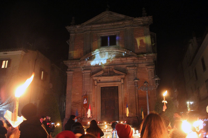 Video mapping del sacro fuoco sulla chiesa di Sant'Antonio
