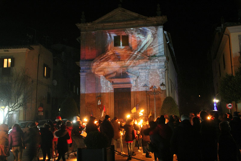Video mapping del sacro fuoco sulla chiesa di Sant'Antonio