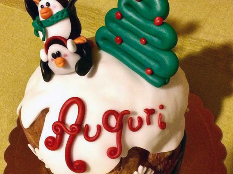 Un panettone decorato