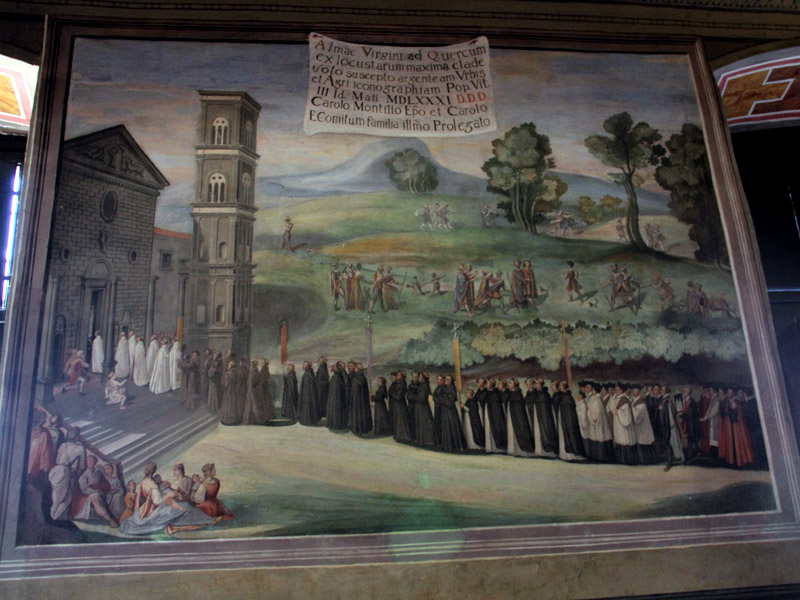 L'affresco raffigurante il Patto d'amore, nella Sala della Madonna a Palazzo dei Priori