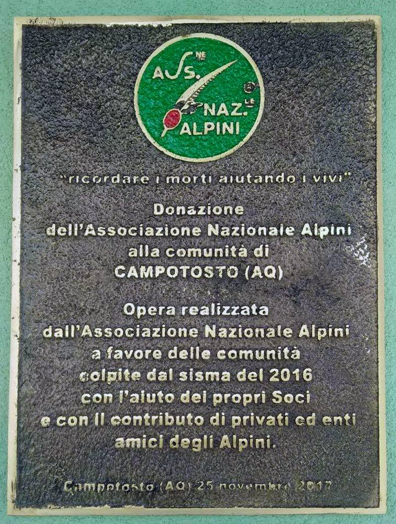 La targa dell'Ana - Associazione Nazionale Alpini